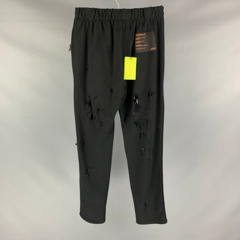 LIBERAL YOUTH MINISTRY Size M Black Distressed Cotton Sweatpants Casual Pants