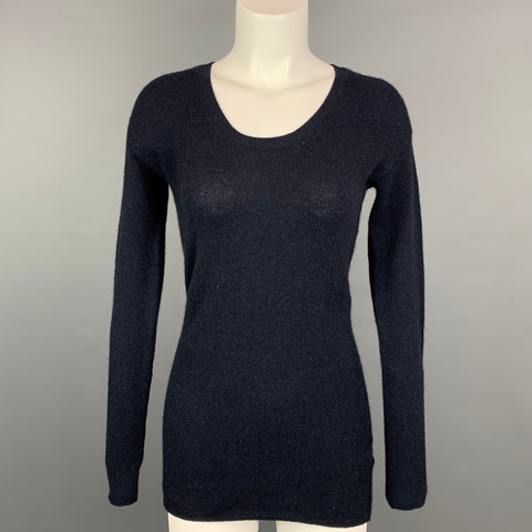 VINCE Talla XS Jersey de punto negro con cuello redondo y mezcla de cachemira