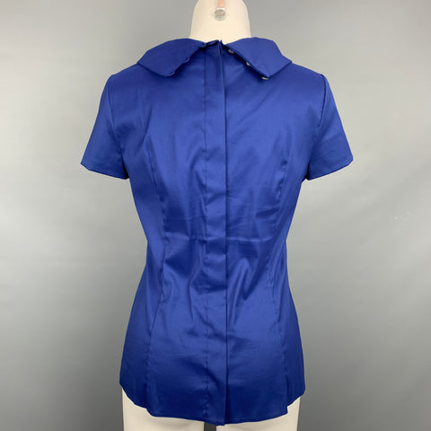 PRADA Chemisier à cravate en coton mélangé cobalt taille 4