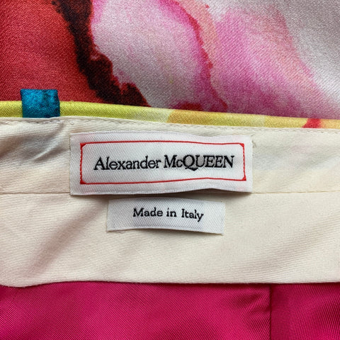 ALEXANDER MCQUEEN SS 20 Size 42 Multi-Color Print Wool Silk Notch Lapel Suit