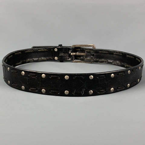 SUZI ROHER Taille 36 Ceinture en cuir clouté argent noir