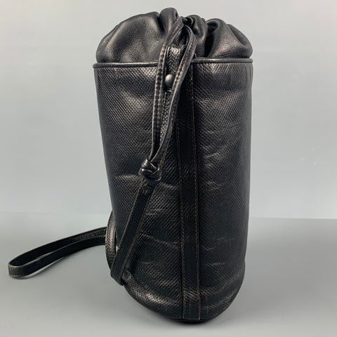 Vintage BOTTEGA VENETA Black Textured Leather Shoulder Bag