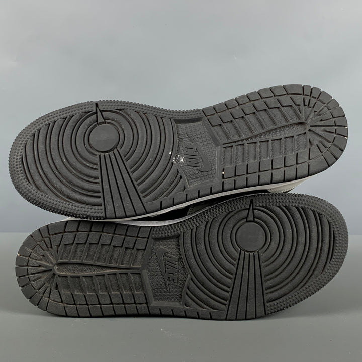 NIKE Talla 6 Zapatillas altas de cuero con bloques de color gris y negro