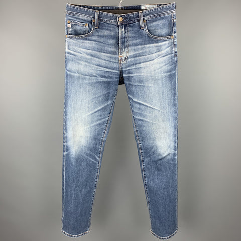 ADRIANO GOLDSCHMIED The Matchbox Size 36 Indigo Washed Cotton / Polyurethane Zip Fly Jeans