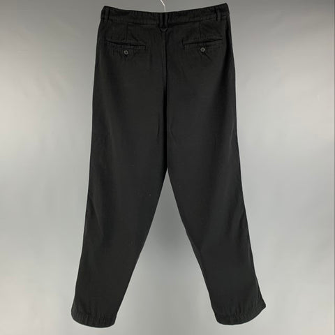 KENZO Size 32 Black Twill Cotton Wide Leg Casual Pants