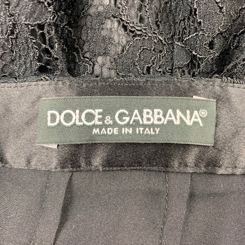 DOLCE &amp; GABBANA Jupe crayon en dentelle noire taille 4
