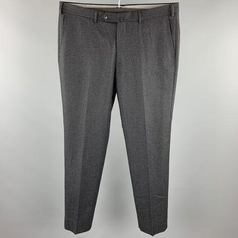 ERMENEGILDO ZEGNA Size 36 Charcoal Wool Zip Fly Dress Pants
