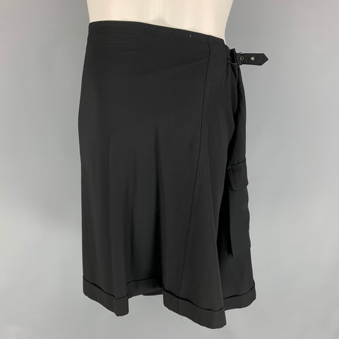 JEAN PAUL GAULTIER Size 30 Black Virgin Wool Wrap Around Shorts