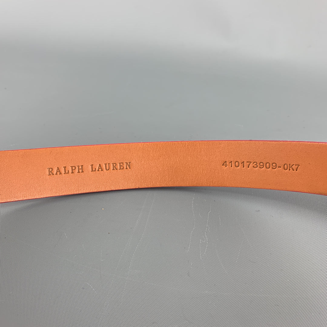 RALPH LAUREN Size M Fuchsia Pink Leather Loop 3 Strap Belt