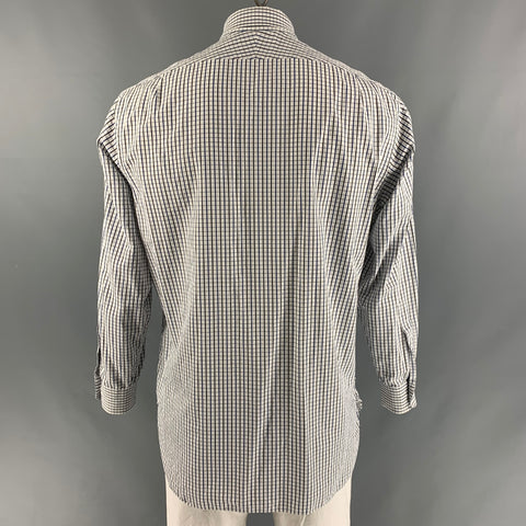 RALPH LAUREN Size L White & Black Plaid Cotton Button Up Long Sleeve Shirt
