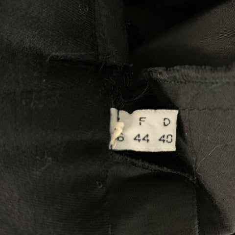 CLAUDE MONTANA Taille 12 Costume pantalon croisé en soie noire