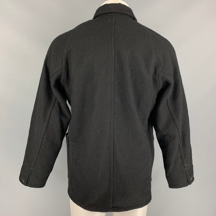 POST O'ALLS Size M Black Wool Blend Worker Jacket