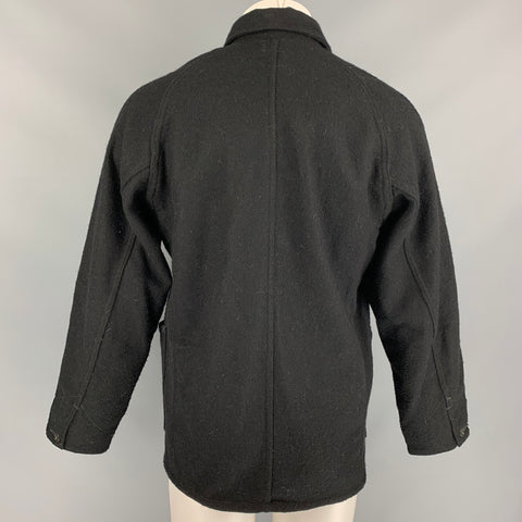 POST O'ALLS Chaqueta de trabajo de mezcla de lana negra talla M