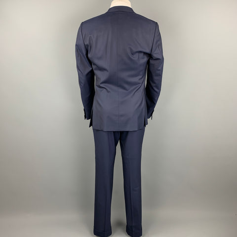 ERMENEGILDO ZEGNA for WILKES BASHFORD Size 40 Navy Wool Notch Lapel Suit