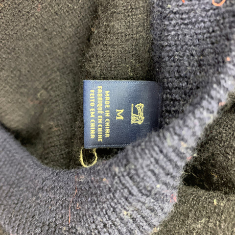 SCOTCH AND SODA Size M Navy Beige Wool Crew-Neck Sweater
