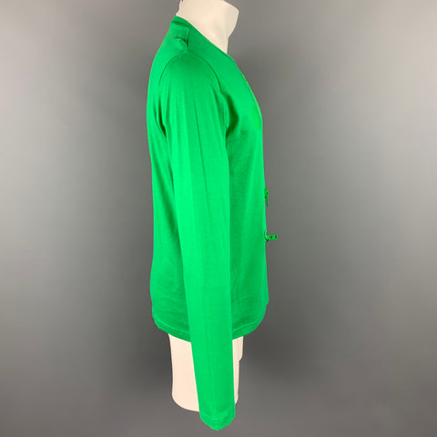 WALTER VAN BEIRENDONCK Size XL Green Cotton Long Sleeve T-shirt