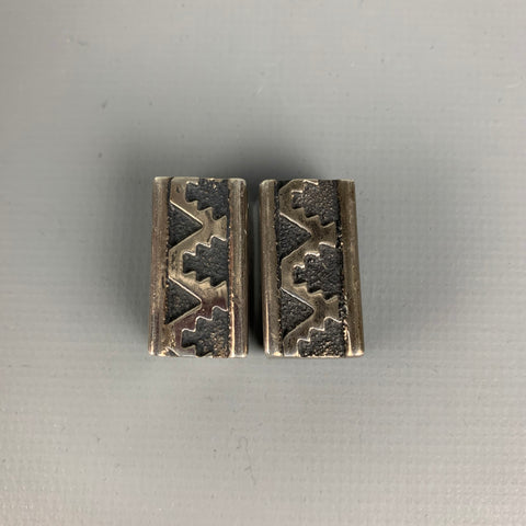 Vintage THOMAS SINGER Sterling Silver Embossed 3 Piece Belt Buckle