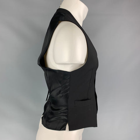 RALPH LAUREN Black Label Size 38 Black Wool Classic Vest