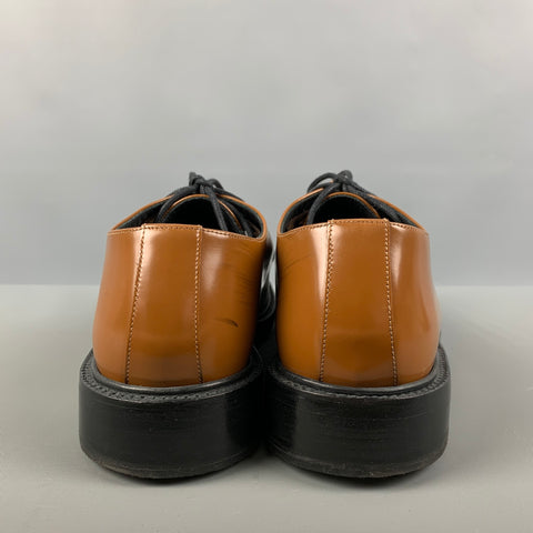 CALVIN KLEIN 205W39NYC Size 9.5 Tan Solid Leather Lace Up Shoes