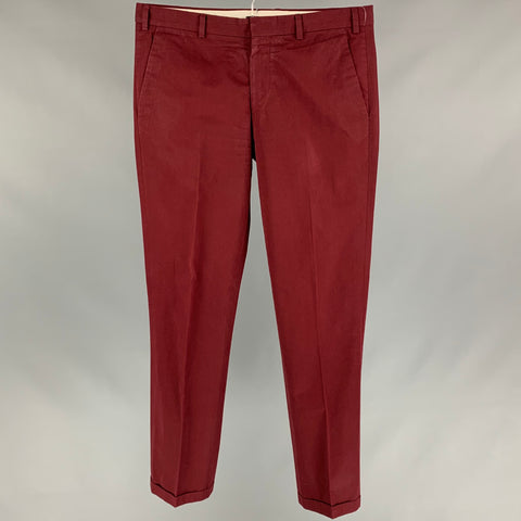 PS by PAUL SMITH Size 34 Burgundy Flat Front Casual Pants