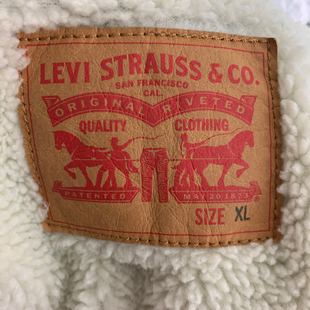 LEVI'S Taille XL Veste de camionneur en denim lavé bleu