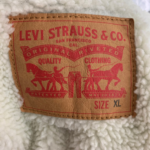 LEVI'S Size XL Blue Washed Denim Trucker Vest