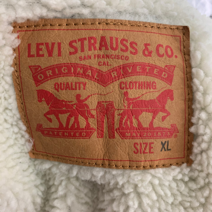 LEVI'S Taille XL Veste de camionneur en denim lavé bleu