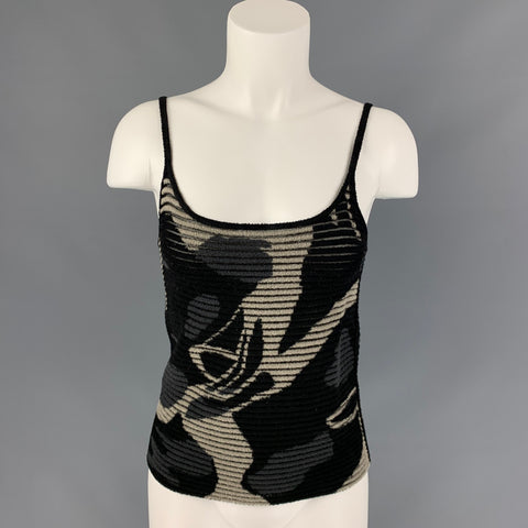 GIORGIO ARMANI Size 4 Black & Grey Viscose / Polyamide Cardigan 2 Piece Set