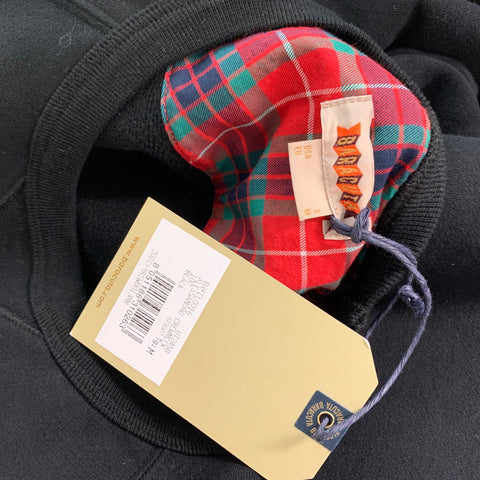 BARACUTA Sudadera con cuello redondo de algodón liso negro talla M