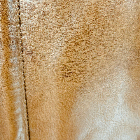 RALPH LAUREN Size L Brown Leather Zip Up Jacket