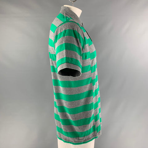 CHEMISE FRED PERRY x COMME des GARCONS Taille L Polo boutonné en coton rayé vert gris