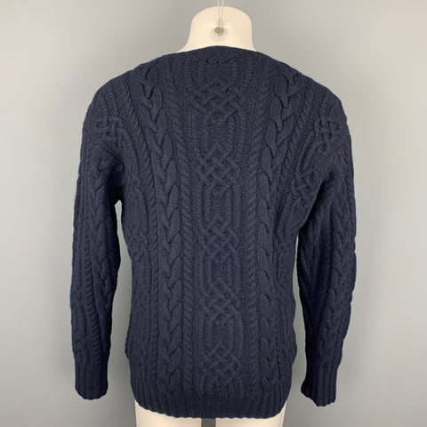 POLO by RALPH LAUREN Size M Navy Hand Knit Cashmere Crew-Neck Sweater
