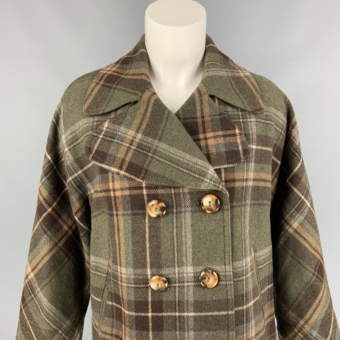 D&amp;G by DOLCE &amp; GABBANA Talla 4 Chaqueta verde oliva, negra y a cuadros