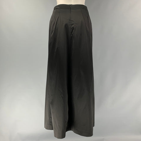 JIL SANDER Size 6 Black Acetate Blend Solid Evening Long Skirt