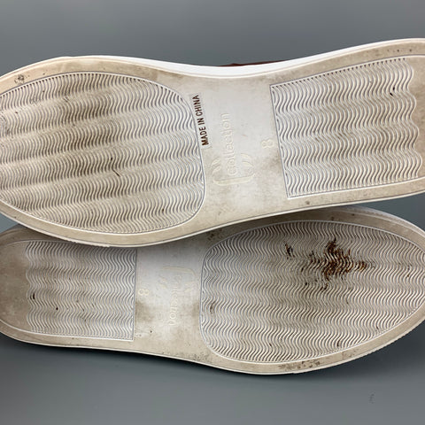 COLLECTION Size 8 Brown White Leather Boat Shoe Loafers