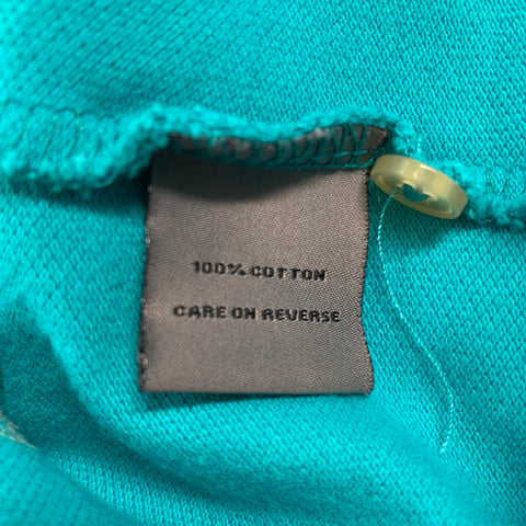 GIVENCHY Size L Blue Grey Contrast Trim Cotton Short Sleeve Polo