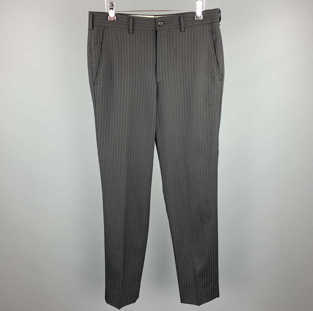 COMME des GARCONS HOMME PLUS Size S Stripe Wool Blend Zip Fly Dress Pants