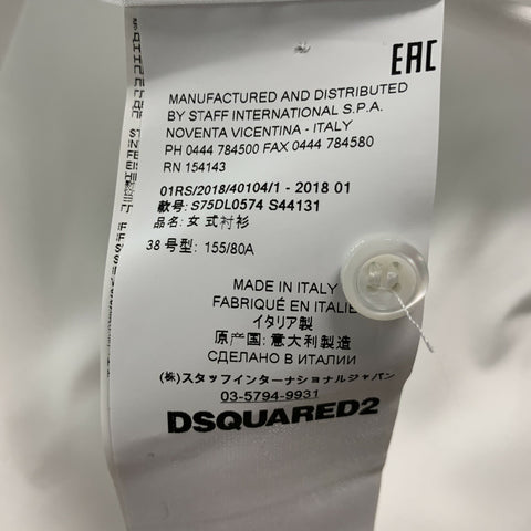 DSQUARED2 Taille XXS Chemise à manches longues boutonnée en coton uni blanc