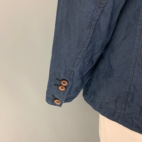 45rpm Size XL Navy Linen Notch Lapel Sport Coat