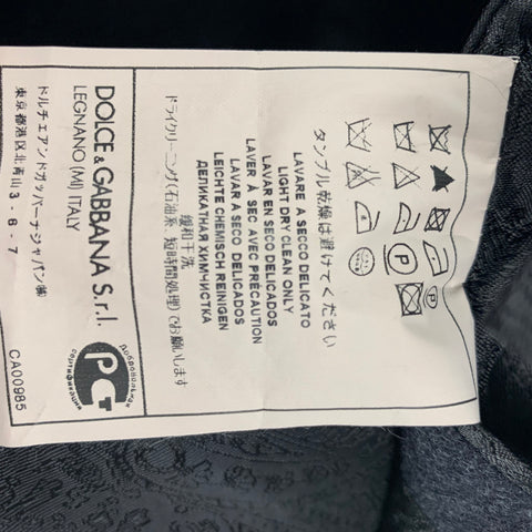 DOLCE & GABBANA Size 44 Regular Charcoal Black Wool Sport Coat