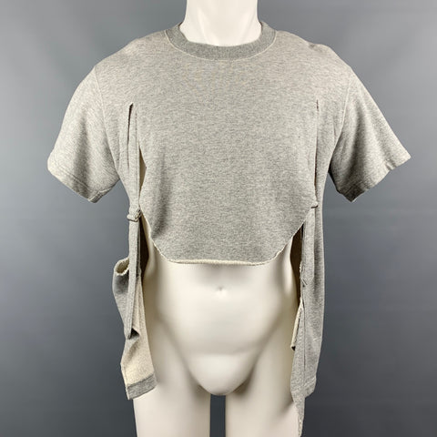 COMME des GARCONS HOMME PLUS Size M Gray Pile Cotton Suspender Sweatshirt