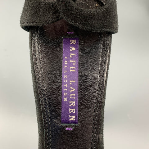 RALPH LAUREN Collection Size 9.5 Black Suede Rhinestones Sandals