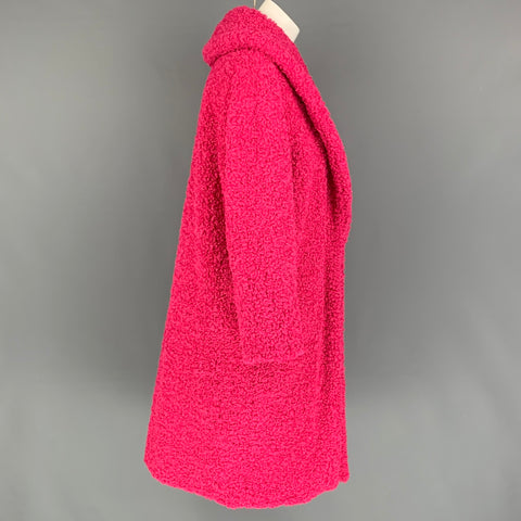 ALICE + OLIVIA Size S Pink Polyester Textured Shawl Collar Coat