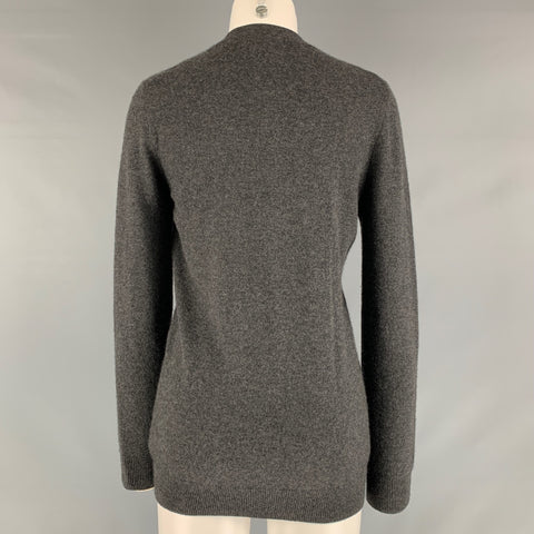 LIBERTINE Size M Grey White Cashmere Beaded V-Neck Cardigan