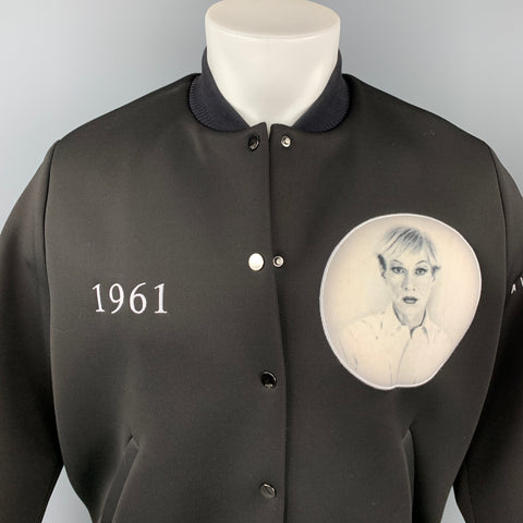 CHRISTOPHER MAKOS for PORTS 1961 Size M Black Portrait Polyester Varsity Jacket
