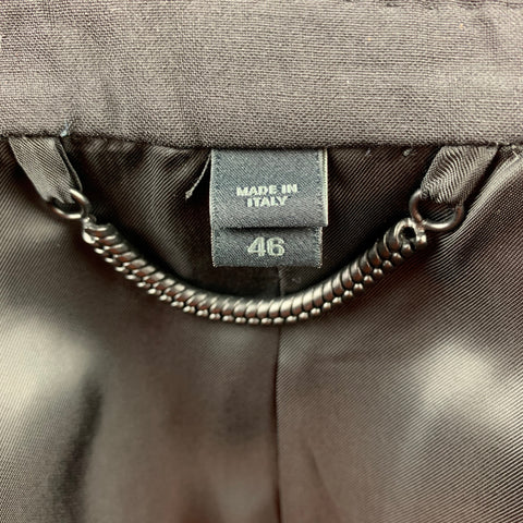 BURBERRY PRORSUM Size 36 Black Wool Blend Notch Lapel Sport Coat