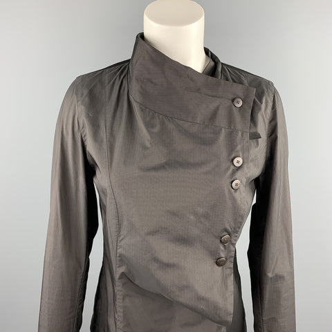 FRANCOISE PENDVILLE Taille 4 Veste asymétrique en nylon à rayures grises
