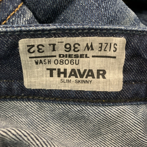 DIESEL Size 36 Blue Washed Cotton Jeans