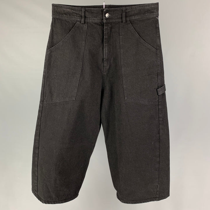 GOSHA RUBCHINSKIY Size L Black Cotton Wide-Leg Cropped Jeans