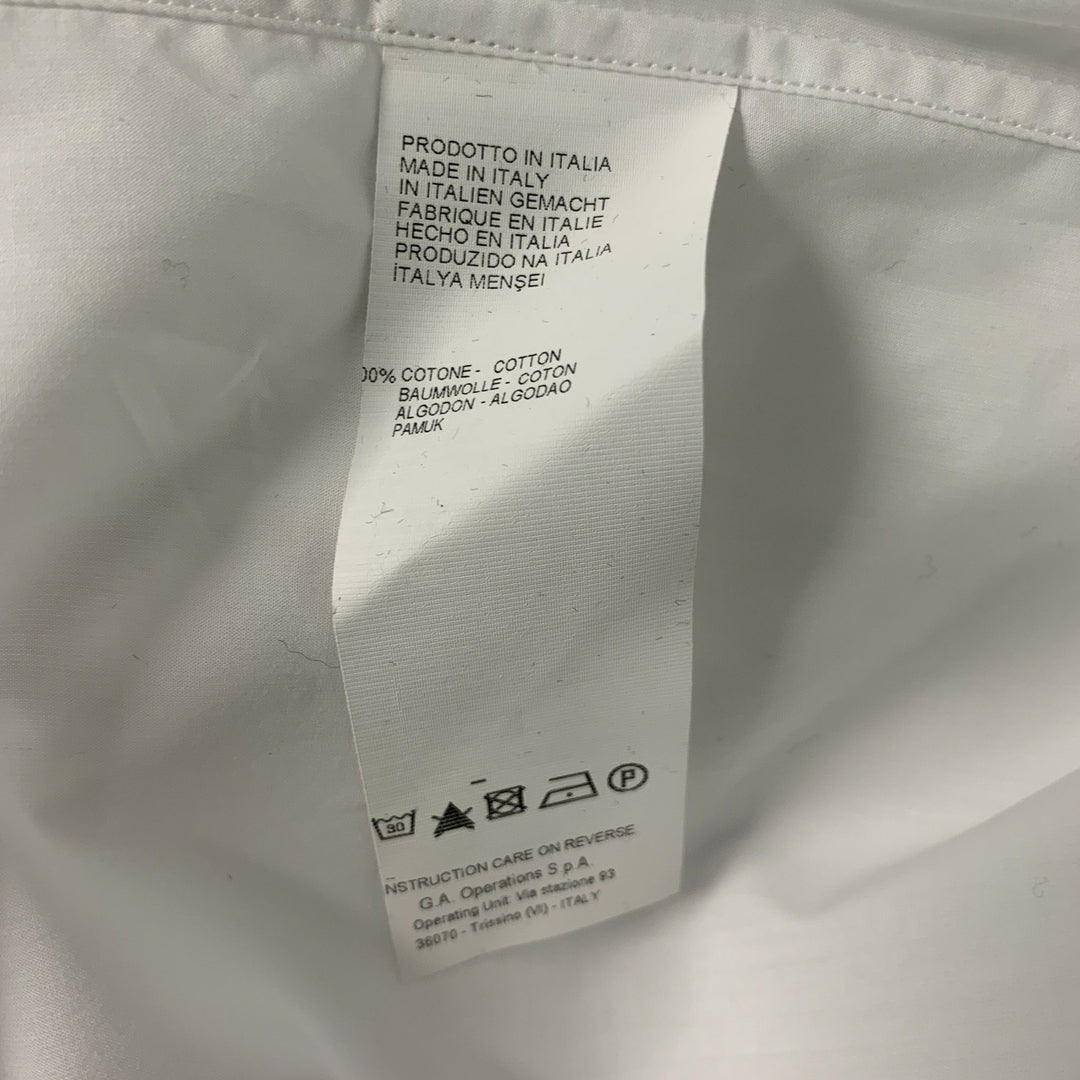 GIORGIO ARMANI Size M White Solid Cotton Snaps Long Sleeve Shirt